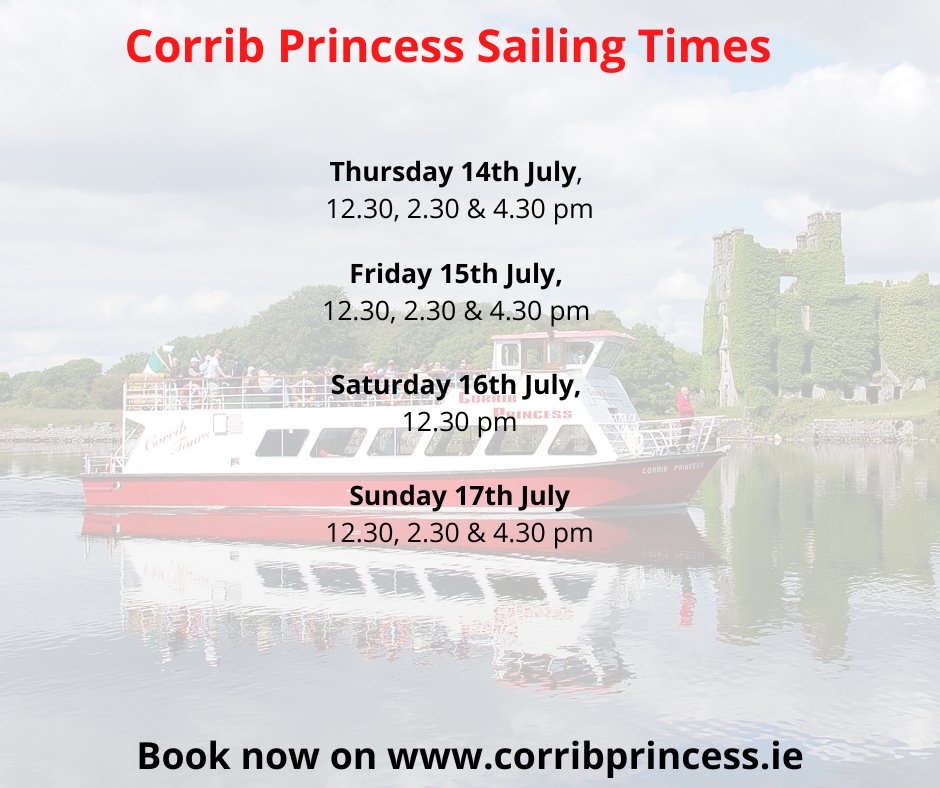 Our sailing times for tomorrow and the weekend
You can book on corribprincess.ie