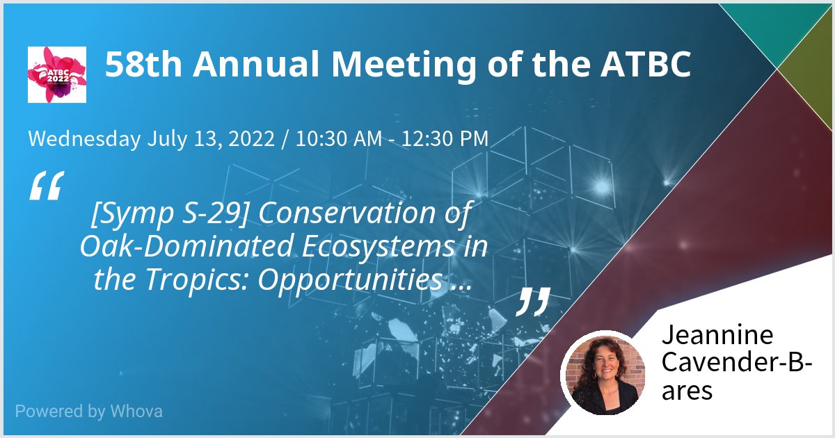 I am speaking at 58th Annual Meeting of the ATBC. Please check out my talk if you're attending the event! #atbc2022 #atbc #tropicalconservation #tropicalecology - via #Whova event app