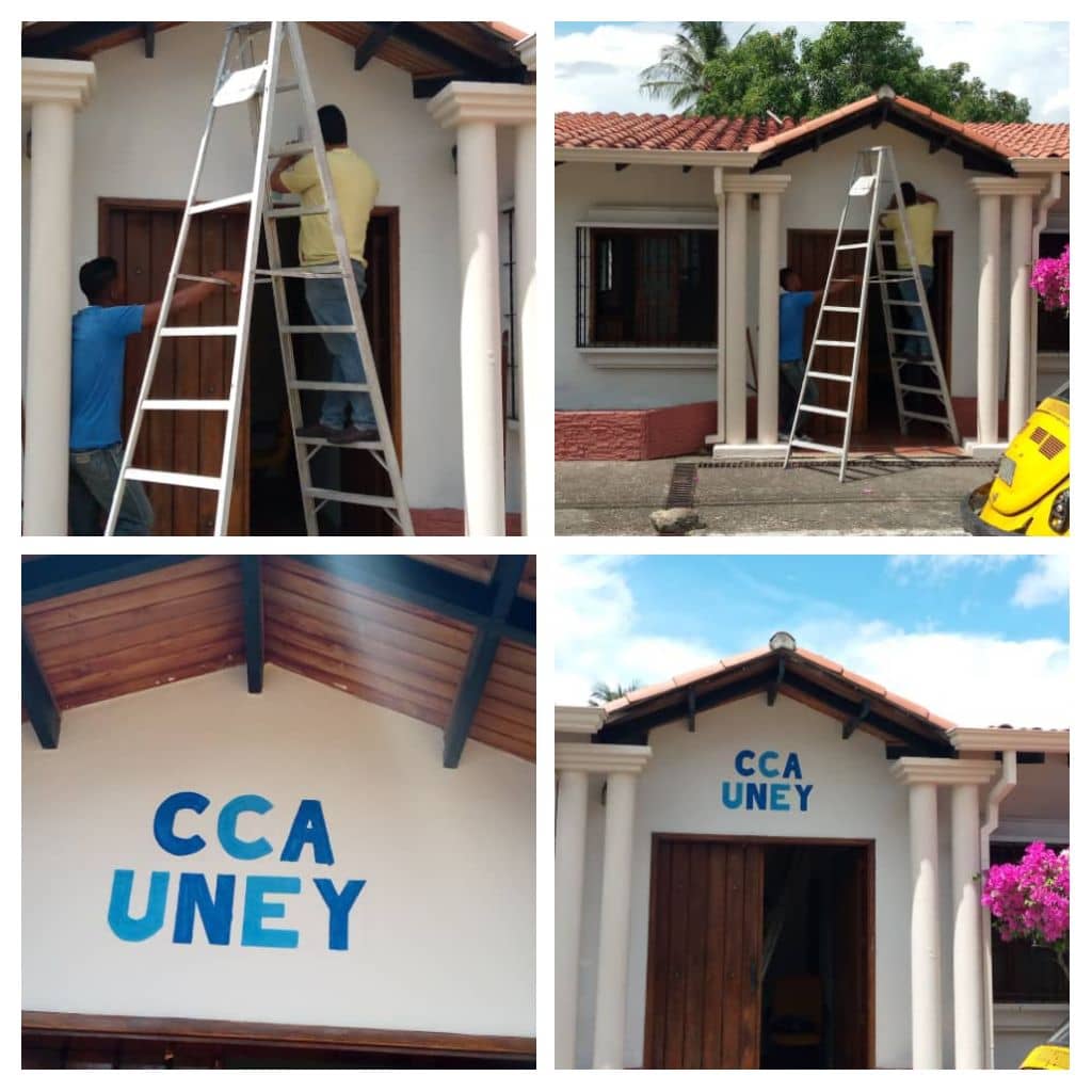 #Hoy estamos con personal de <a href="/ServiciosUney/">Servicios generales uney</a> impermeabilizando nuestra sede de <a href="/ccauney/">Alimentación Uney</a> en #Guama para continuar con la intervención de tan importante espacio académico. Somos #BricomilesEducaciónYSalud con <a href="/NicolasMaduro/">Nicolás Maduro</a> @TibisayLucena8 <a href="/JLEONYARA/">JULIO LEÓN</a>