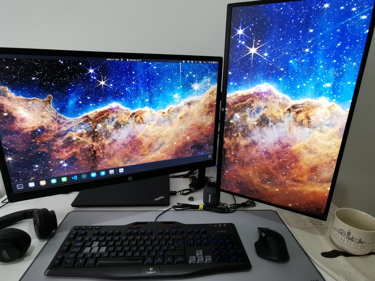 thephoenixbird's tweet photo. Attending (virtually) Vue.js Forge and I wanted to share my beautiful wallpaper thanks to @NASAWebb #vuejsforge @vuejsforge https://t.co/GMwFYAJYOn