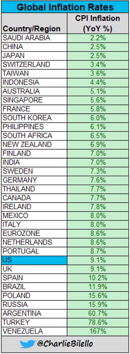 Tiagogreis's tweet photo. Taxas de inflação ao redor do mundo.

Gráfico via @charliebilello https://t.co/nQje8xqXbE