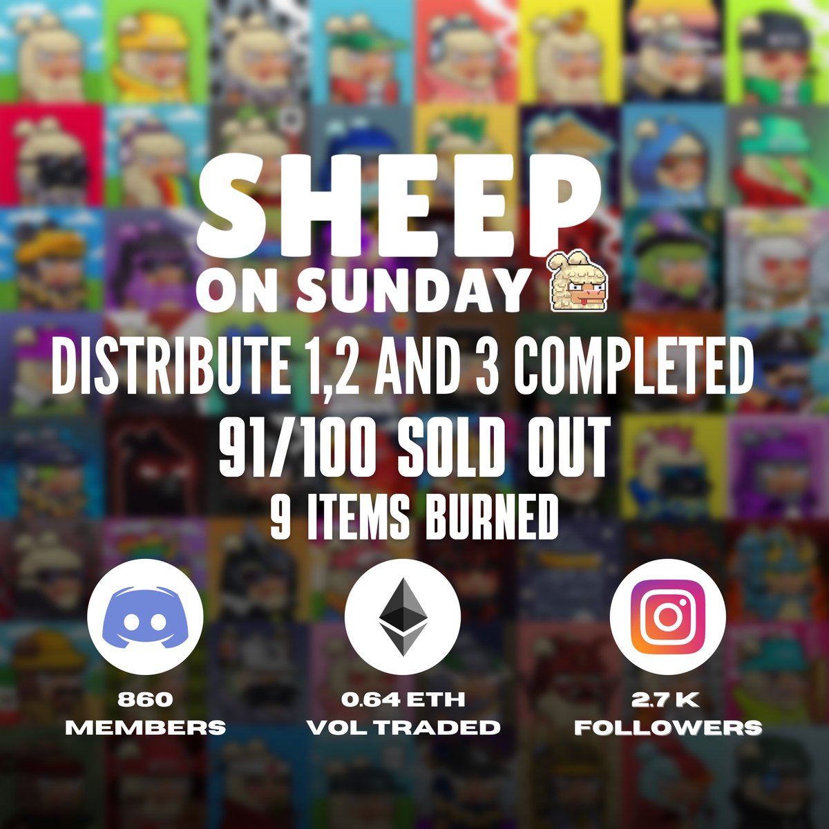 Hello Shepherd🐑! 

Sincerely, thank you for being a part of the community and making a contributing to the project. Our project's first until third phases of distribution have been finished! SOS GEN 2 is coming.

#nft #nfts #nftartist #nftcommunity #nftcollector #nftart