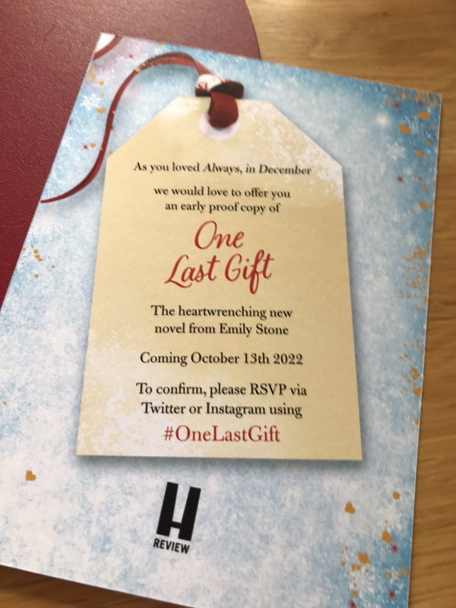 Wendyreadsbook1's tweet photo. It’s got to be a big yes please - I loved #AlwaysInDecember and can’t wait for this one xxx 

Thanks @headlinepg #OneLastGift https://t.co/O99DCrqC0x