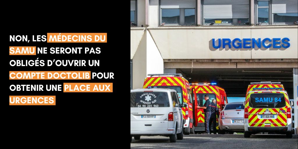 FixrMedia's tweet image. ❌Non, les médecins du #SAMU ne seront pas obligés d’ouvrir un compte #Doctolib pour obtenir une place aux urgences.

▶ On vous explique tout ça.

fixr.fr/accueil/conten…