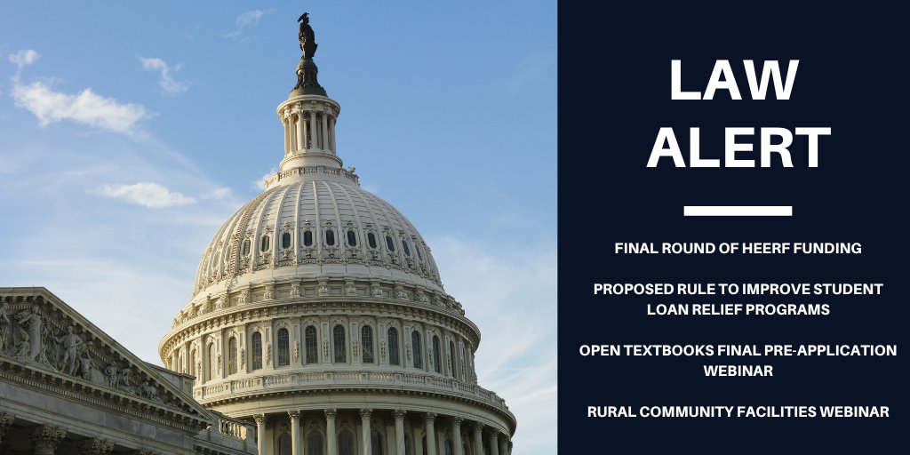 ACCT (@cctrustees) on Twitter photo Latest Action in Washington:
Today, <a href="/usedgov/">U.S. Department of Education</a> awarded the final round HEERF grants totaling $198 million.
These grants will assist students at 244 institutions & provide pandemic recovery resources.
Read more at:
createsend.com/t/j-F480D057F4… Latest Action in Washington:
Today, <a href="/usedgov/">U.S. Department of Education</a> awarded the final round HEERF grants totaling $198 million.
These grants will assist students at 244 institutions & provide pandemic recovery resources.
Read more at:
createsend.com/t/j-F480D057F4…