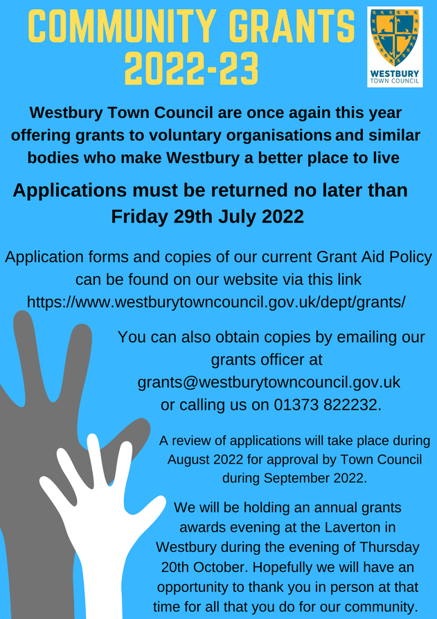 Westbury Town Council on Twitter Grants 202223