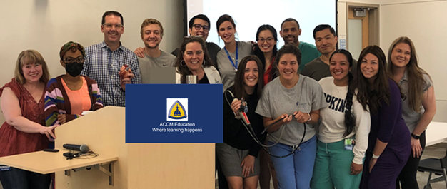CRNA students laughing and learning! all about Basics of TEE - Thanks, Andy Benson and Catherine Horvath for organizing. @hopkinsaccm @accmhopkins @HopkinsCRNA @JHUNursing #ACCM #wearehopkinsnursing