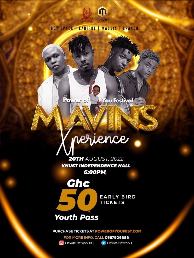 mellowgram_'s tweet photo. on the 20th of August, featuring the Mavins and many other artists from Ghana and Nigeria, Independence Hall is going to be lit as we crown off the hall week with this first-of-a-kind concert. purchase early bird tickets https://t.co/vRSOVYWlUy 
#powerofyoufest #MavinsXperience https://t.co/kyfWRVz1gK