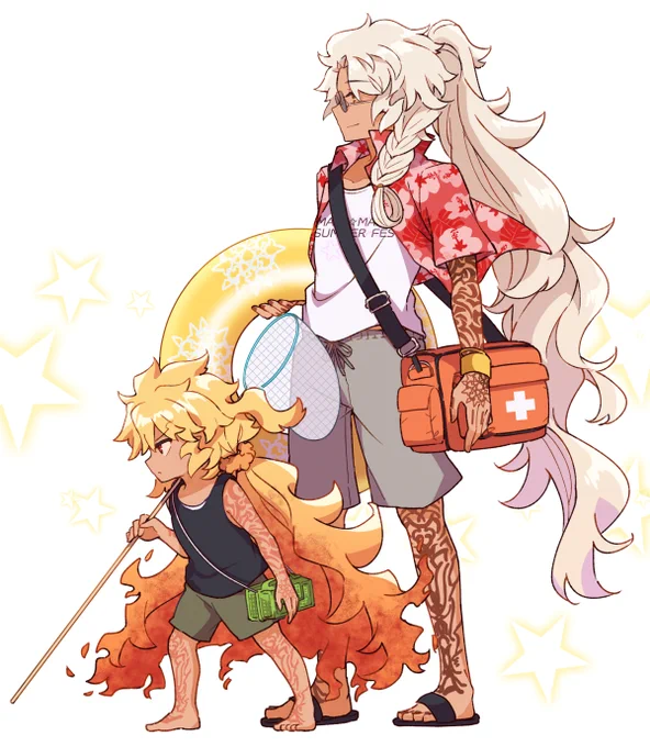 水着魔術王が実装されたらまじんさんみたいなバディタイプがいいな という絵 