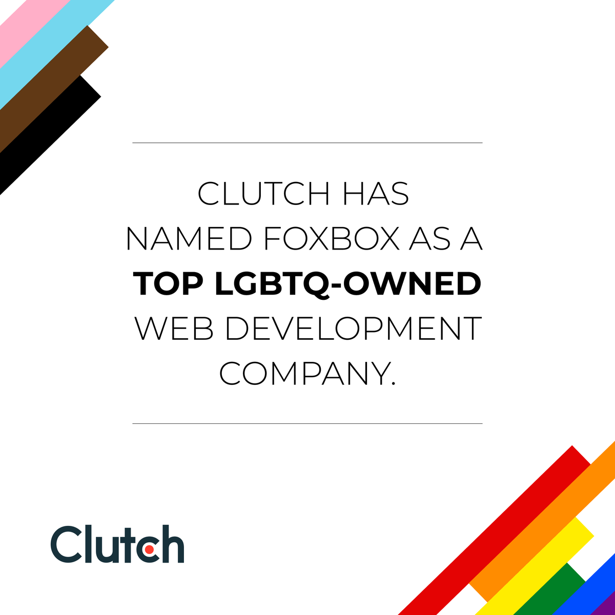 Foxbox is proud to be named a TOP LGBTQ-owned development agency by Clutch!

#pride2022 #development