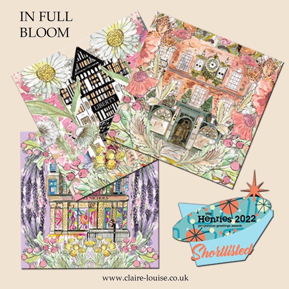 ClaireLouiseH's tweet photo. We are delighted to be shortlisted for a 2022 Henries Award in the ‘Best Art Range’ category with our pretty ‘In Full Bloom’ range. Thank you to everyone who voted for us and good luck to everyone who are through to the next stage.. https://t.co/ul8iziFe29 #artist #Henries #art https://t.co/ZWifHicdcV