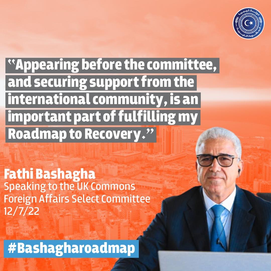 MidiaGovLibyan's tweet photo. 2/2 The #UK and #Libya fought shoulder to shoulder against ISIS in Libya. I appeared before the UK Parliament’s Foreign Affairs Committee to promote my Roadmap to Recovery and ensure the world does not forget our sacrifices in the pursuit of security. #RoadmaptoRecovery https://t.co/RY7u88Lk7q