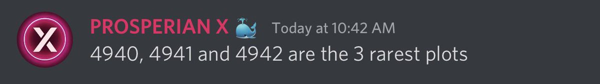 prosperiacnft's tweet image. Inside info dropped in the server! Go get one of the rarest plots! #4942 has yet to be minted!