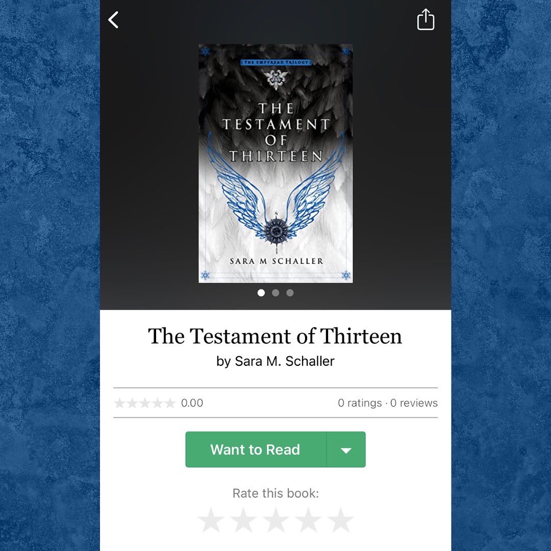 saramschaller's tweet photo. Today is two months from the release of THE TESTAMENT OF THIRTEEN!
So I can now officially say that the book is up on Goodreads to add to your lists.
WARNING: If you have not read Book 2, the synopsis for Book 3 does contain some spoilers about that cliffhanger ending.
#TTO13 https://t.co/1RXLA8B5K0