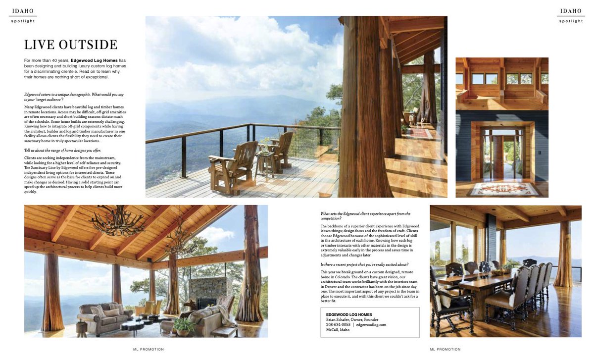 Live Outside.
Edgewood Log Homes.
Sanctuary Home Line.
Mountain Living 🙏🙏🙏
🔨Alex Johnson Construction
📸 Long Views Studios
edgewoodlog.com
#edgewoodloghomes #sanctuaryhomeline #liveoutdoors #LiveOutside #outdoorinspiration  <a href="/MtnLivingMag/">Mountain Living</a> <a href="/AgnoraGlass/">AGNORA</a> <a href="/logs_big/">Big Cabin Log & Timber ®</a>