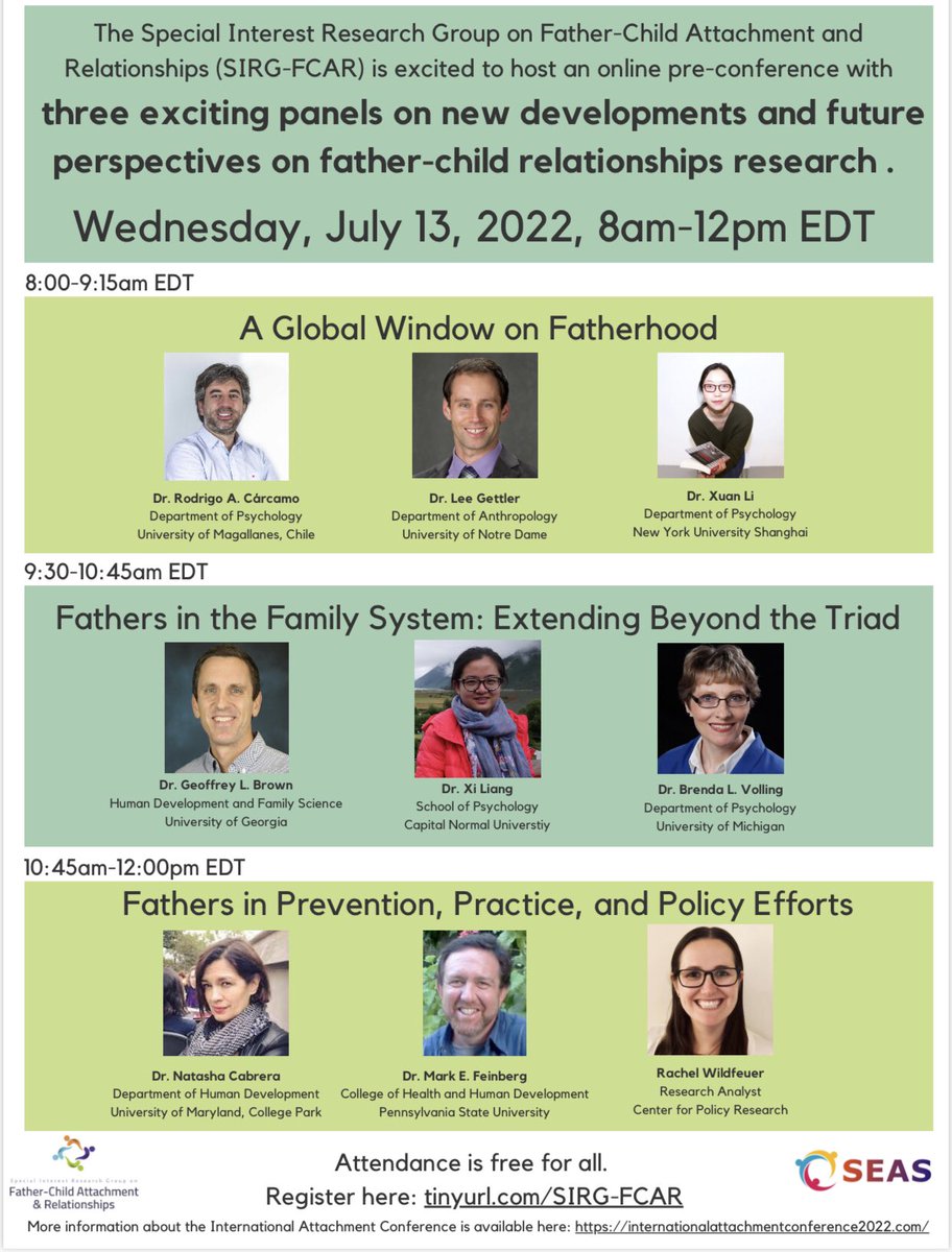 Absolutely loved attending the SIRG-FCAR event. Three incredible panels with fascinating findings, insights, questions and areas for future research on father-child relationships. 
Thank you to all the speakers &amp; organisers, definitely worth staying up until 2am for 😴