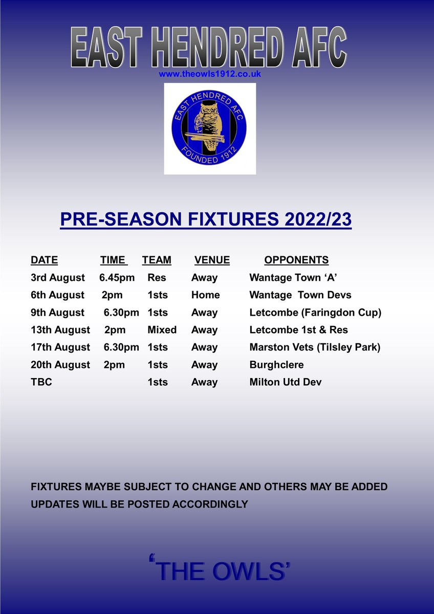 Fixtures to Date