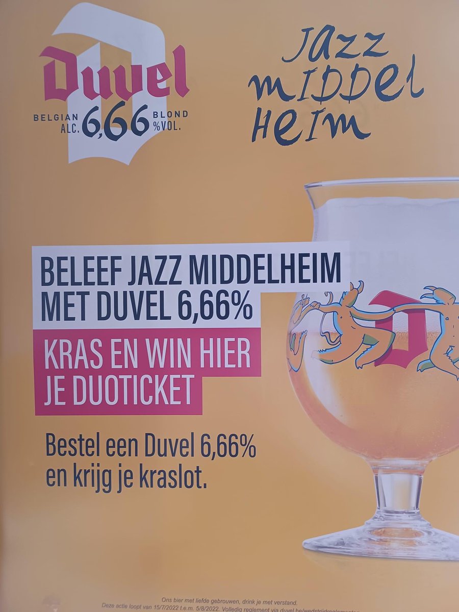 Zin om naar Jazz Middelheim te gaan? 

1. Kom naar de Vagant
2. Bestel een Duvel666
3. Kras (en wie weet win je een duoticket)

#jazzmiddelheim #duvel666 #moortgat #antwerpen