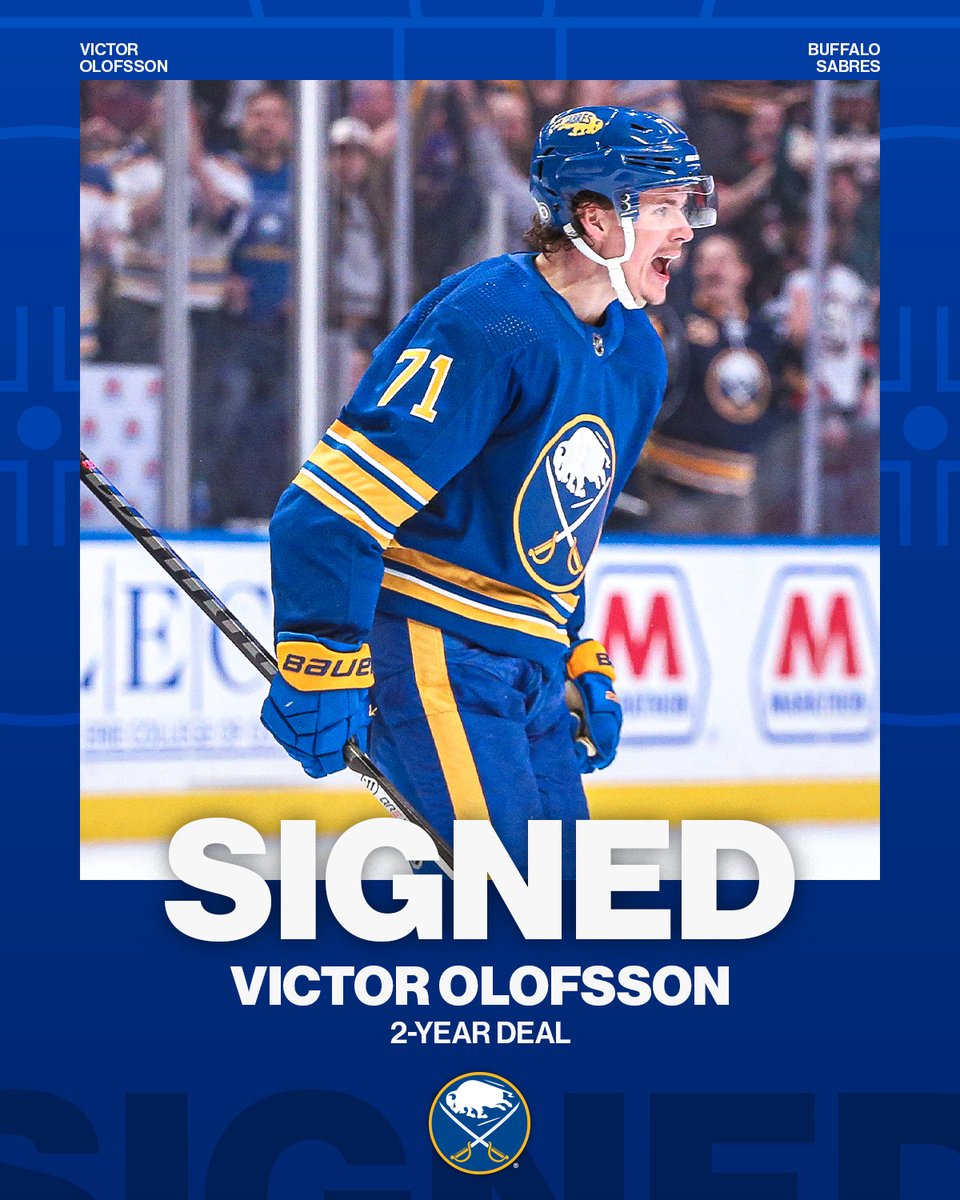 NHL's tweet photo. Buffalo(lofsson) ⚔️

Victor Olofsson has signed a two-year deal with the @BuffaloSabres! #NHLFreeAgency https://t.co/wwgxuO0Vj6