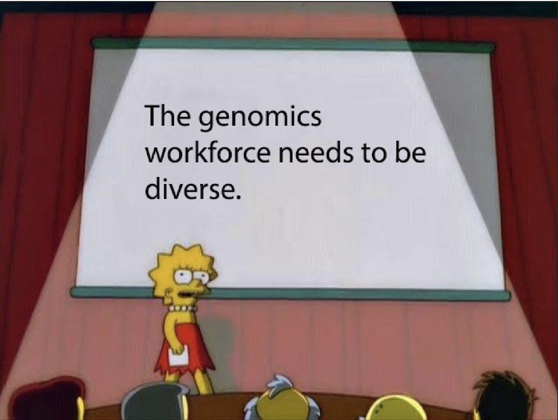 It is crucial that the genomics research workforce reflects a similar diversity as the communities we study. This way, genomics research is equitable and inclusive!