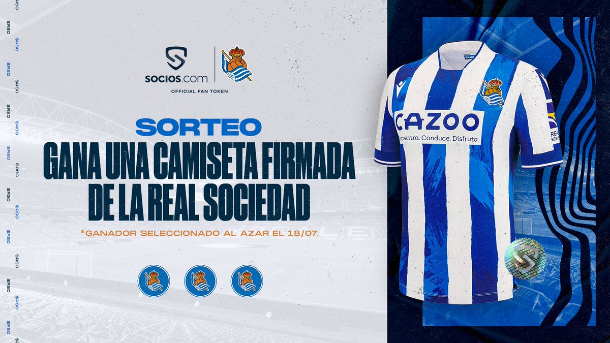 💙 SORTEO 𝗦𝗢𝗥𝗧𝗘𝗢 SORTEO 💙

Primer día de <a href="/RealSociedad/">Real Sociedad Fútbol</a>, primera sorpresa.

Sorteamos la camiseta principal del equipo para
la temporada 2022/2023.

Cómo participar:
✅ Follow 
✅ Responde con $RSO
✅ Retuit