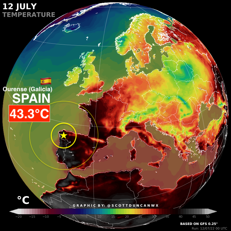 ScottDuncanWX's tweet photo. All-time records tumbling in Europe as the heat gathers momentum in the south-west...

Incessant heat in China is also breaking very notable records with unbearably high dewpoints. https://t.co/YG25lrtSyB