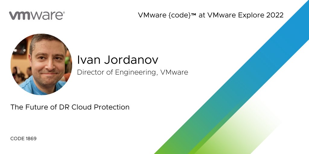 VMware {code} (@vmwarecode) on Twitter photo Another sneak peek!👀 The Future of DR Cloud Protection presented by <a href="/jordanov_ivan/">Ivan Jordanov</a>
This session will provide an introduction to VMware Cloud Disaster Recovery, and the latest innovations in VMware Site Recovery Manager. Check it out 👉 bit.ly/3nMG5pC Another sneak peek!👀 The Future of DR Cloud Protection presented by <a href="/jordanov_ivan/">Ivan Jordanov</a>
This session will provide an introduction to VMware Cloud Disaster Recovery, and the latest innovations in VMware Site Recovery Manager. Check it out 👉 bit.ly/3nMG5pC