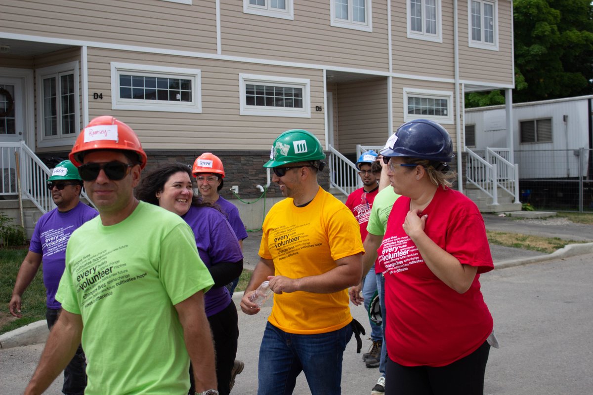 HabitatWR's tweet photo. A BIG thank you goes out to Team Cachet for your help on the #buildsite yesterday 💙 Your positive energy and hard work to support deserving families in #WaterlooRegion and their dream of #homeownership is greatly appreciated! https://t.co/W4EhBeFtBG