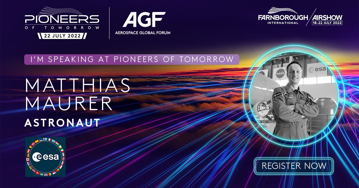 We are excited to welcome <a href="/astro_matthias/">Matthias Maurer</a> from @ESA for Pioneers of Tomorrow! You’ll be able to find Matthias on the <a href="/AeroGlobalForum/">Aerospace Global Forum</a> Main Stage from 1pm.
Book your pass: bit.ly/3MqlemU
#FIA2022 #Space