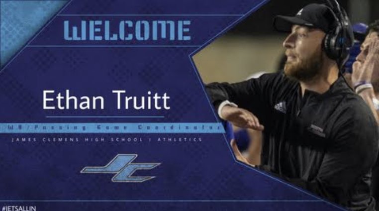 Welcome @CoachE_UNA our new Pass game Coordinator/ WRs Coach! #GoJets