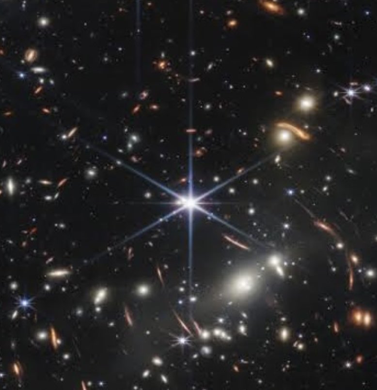 VirtualPension's tweet photo. James Webb Space Telescope actually reveals something insane on closer analysis 🤯 https://t.co/8ELJ46pWV2