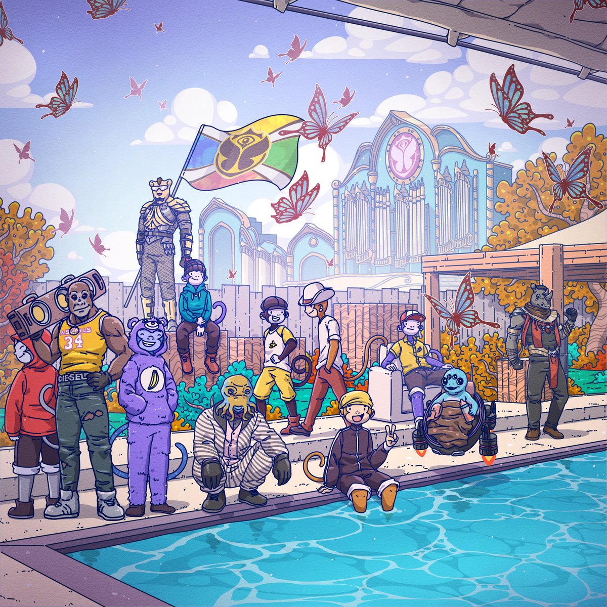 Astrals has set up a meet and greet with our AWESOME <a href="/justape_/">Ape. 🍌</a> friends with <a href="/djdiesel/">DJ Diesel</a> during <a href="/tomorrowland/">Tomorrowland</a>.

We're both very excited to bridge our communities together, and lay down the foundation for further avenues of collaboration.

#apish 

Apes stronger together. 🍌 x 💫