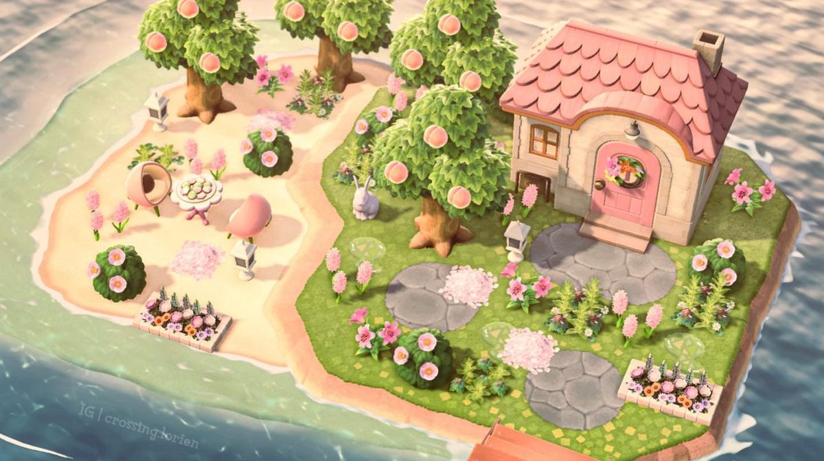 lexplayyy's tweet photo. I love doing animal crossing builds around specific color themes :’) enjoy blue, pink, yellow, and black today hehe https://t.co/7WT3VrQ67A