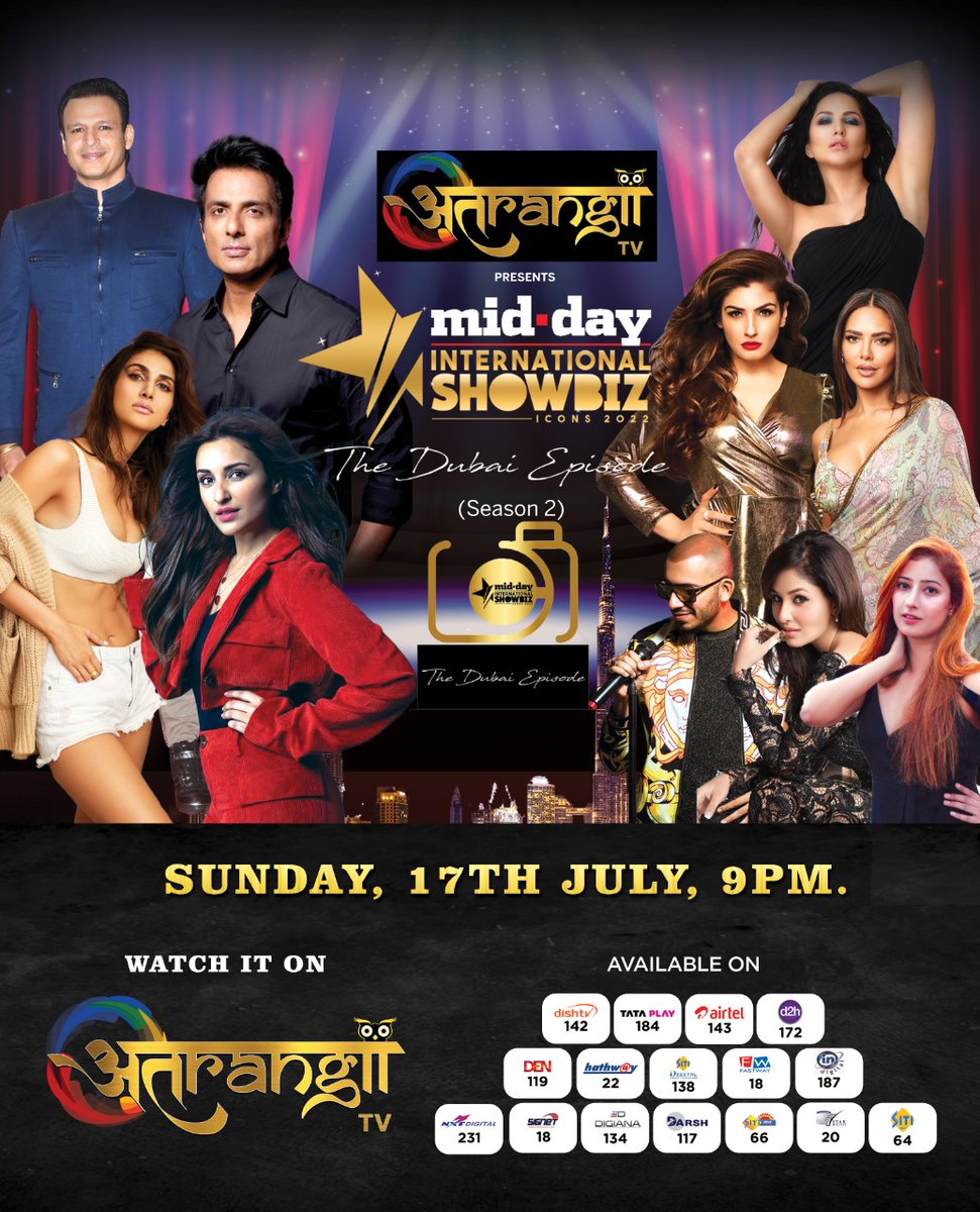 Watch Midday International Showbiz Icon Awards 2022 (Season 2), on July 17th, Sunday, 9 PM onwards, only on ATRANGII TV. @vibhu__agarwal @niveditabasu @jividhasharma #anjaliraina