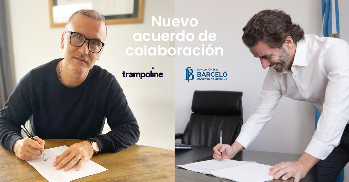 Fundación Barceló y Trampoline Network firmaron recientemente un acuerdo de colaboración, con el objetivo de impulsar la vinculación y transferencia de tecnología y conocimiento aplicado a nivel internacional de su Facultad de Medicina.