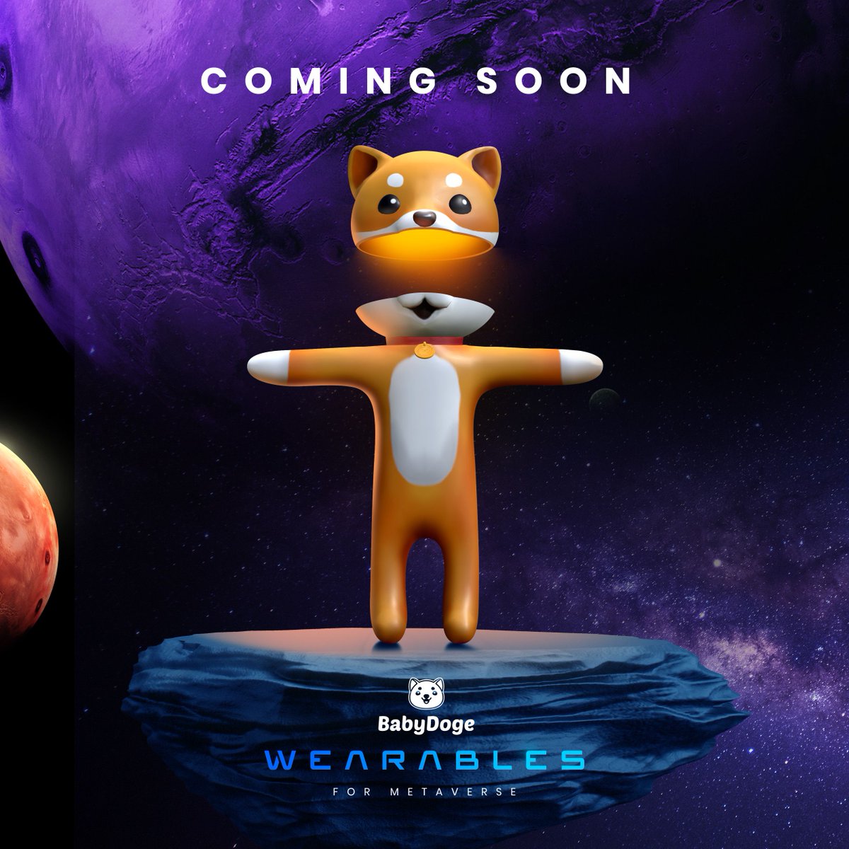 BabyDogeNFTs's tweet photo. NFT HOLDERS ! On Monday July 18th your linked 
wearable should be LIVE in @Decentraland to play as 
#BabyDoge https://t.co/0ZgUAZrvM4