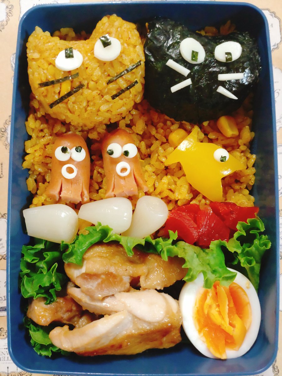 今日のねこ弁当
カレーピラフ弁当
#BTF
#お弁当
#KALDI
カレーピラフ、ガリバタチキン、茹で卵、カニカマとレタスのサラダ(別容器)