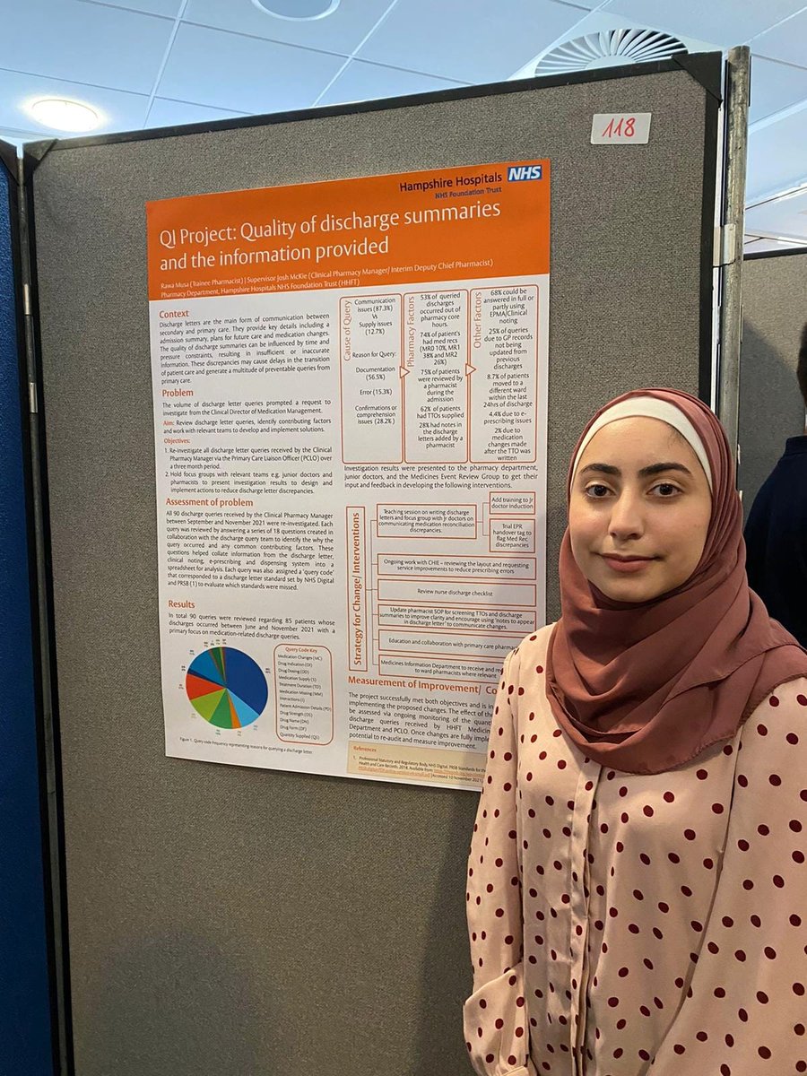PharmacyHHFT's tweet photo. Massive well done to @haannahparnell @HHFT_PreReg in being selected to present her audit at the end of year event in Bristol today and Rawa at winning the trainee choice award for her poster 👏 

Fantastic work from all our future Pharmacists 

@PWD_South @HEE_SouthPharm https://t.co/i42URyeyDb
