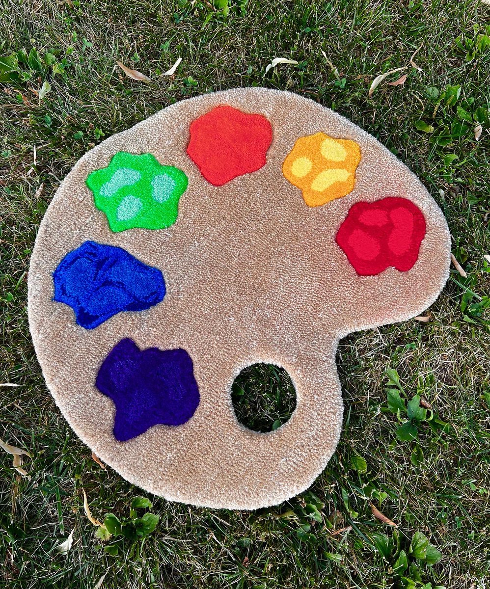 A paint palette to always show off your artist skills even while your tools are away.

L&W: 33x19in 

Available in the Cosmic Carpet Store

#inspiration #art #customrugs #Trending #artislife #painting #palette #colorpalette #gifts #handmade #carpetart #forsale