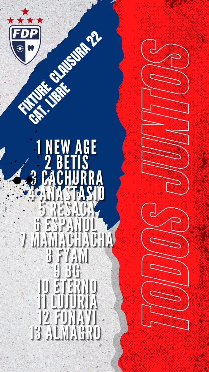 clubdeamigosFDP's tweet photo. 🇫🇷🗓️🙋♂️ #Clausura22 se conoció el fixture de nuestros primeros equipos para #CopaPymes
Una nueva ilusión comienza... #TodosJuntos 💙🤍❤️ https://t.co/zXuJlAJ78M