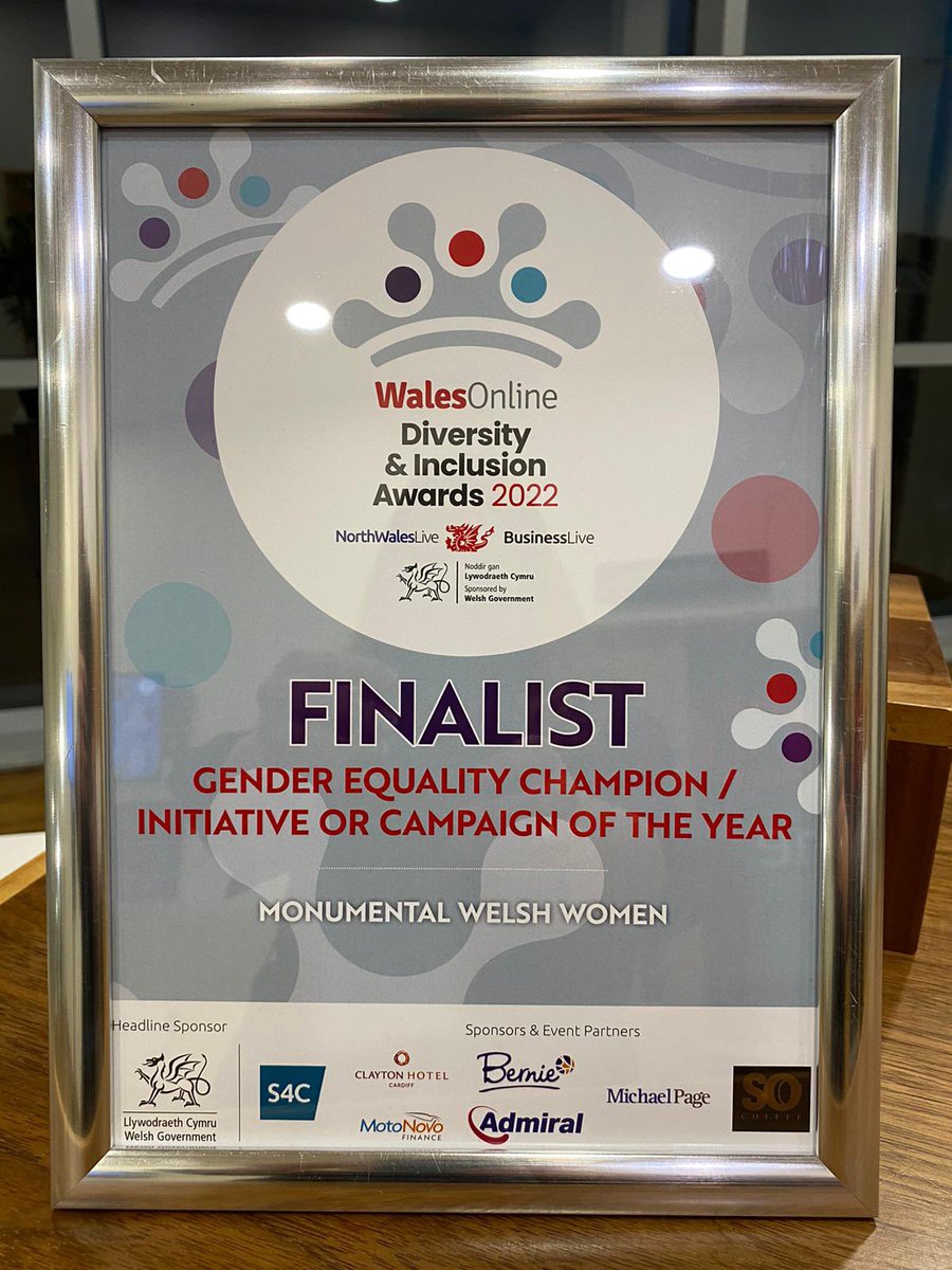 women_welsh's tweet photo. Delighted to have been nominated for the Gender Equality Champion/ Initiative or Campaign of the Year 
#WalesOnlineDandIAwards. So proud of our fantastic group who volunteer their time to honour the wonderful Welsh women who’ve gone before us and inspire the generations to follow https://t.co/bQTupHUxHw