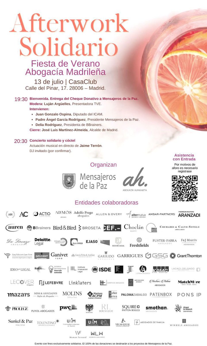 Éxito del afterwork organizado por <a href="/abghumanista/">Abogacía Humanista</a> para el proyecto La Casita de los Mensajeros de La Paz con más de 100 despachos unidos por esta causa.