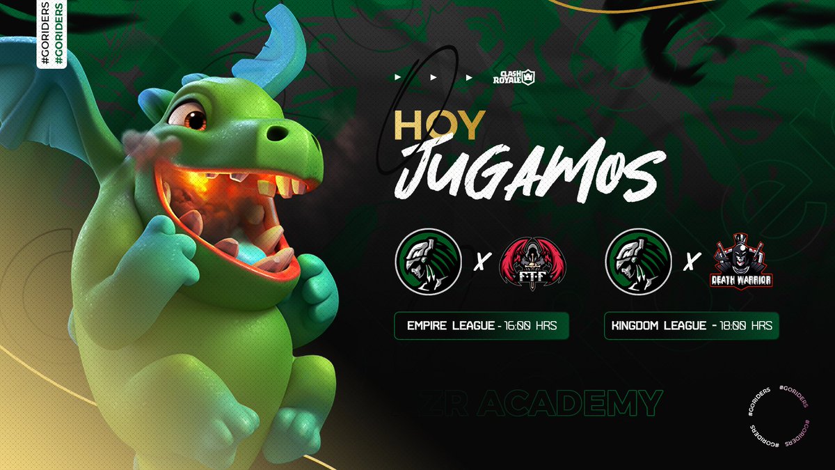 AZRAcademy's tweet photo. #ClashRoyale ⚡ #MatchDay
¡Hoy jugamos! 🔥
Doble enfrentamiento dónde buscaremos la víctoria.

🏆 @EmpireLeague4 
🆚 #FTF
⏰ 16:00 🇲🇽

🏆 @KingdomLCR 
🆚 @DeathWarriorCR 
⏰ 18:00 🇲🇽

#WeAreAzR ⚡ #GoAzR https://t.co/YrwDEJ2iOw