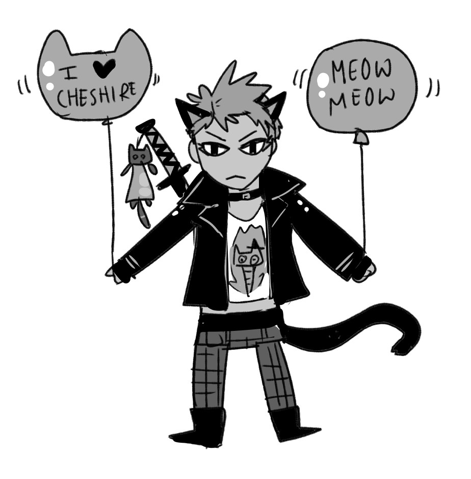 love this kid obsessed with cheshire 