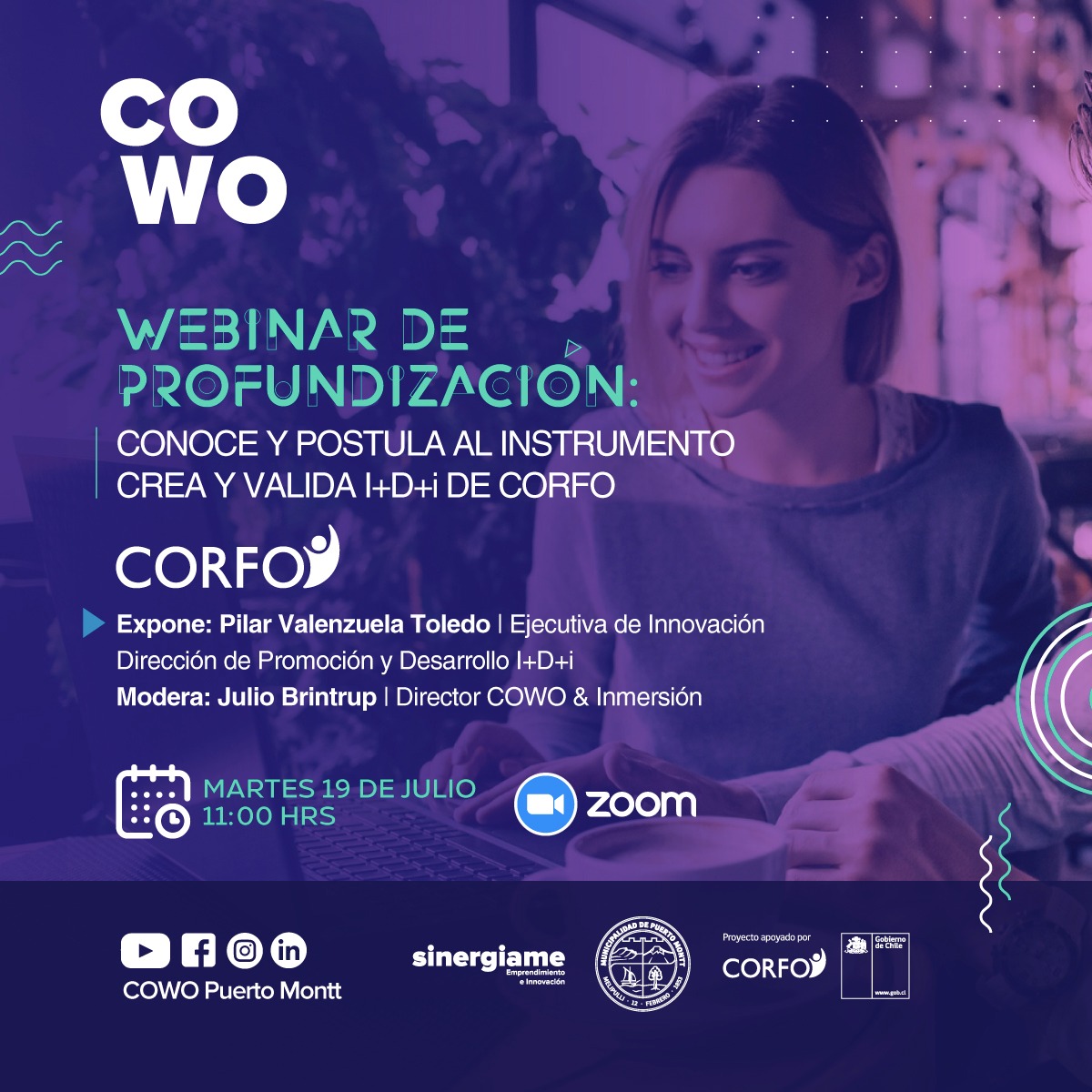 Cowo_pm's tweet image. ¡Martes 19 de Julio a las 11:00hrs vía Zoom!
👉Participa en nuestro webinar con #COWOPM y #CORFO Los Lagos han preparado para ti.

Aprovecha la oportunidad e inscríbete ➡️bit.ly/3nYbFRh 

#webinar #cowopm #corfo #innovacion #crea #emprendedores #emprendedoras #promocion