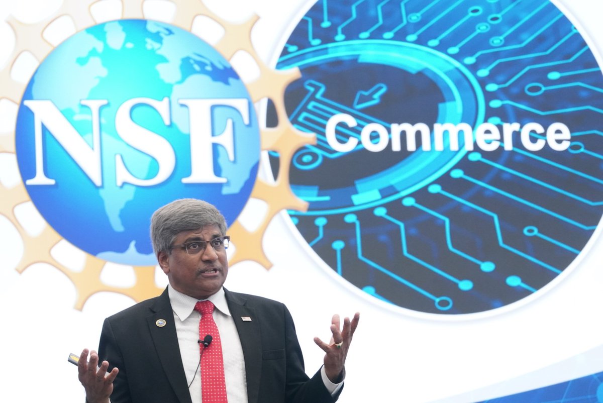 NSF's tweet photo. At today's @CompeteNow council in D.C, @NSF Director Panchanathan touted how NSF supercharges research, inspires innovation, expands STEM infrastructure and creates opportunity everywhere – all to help design an amazing future. https://t.co/70NRmdYTnA