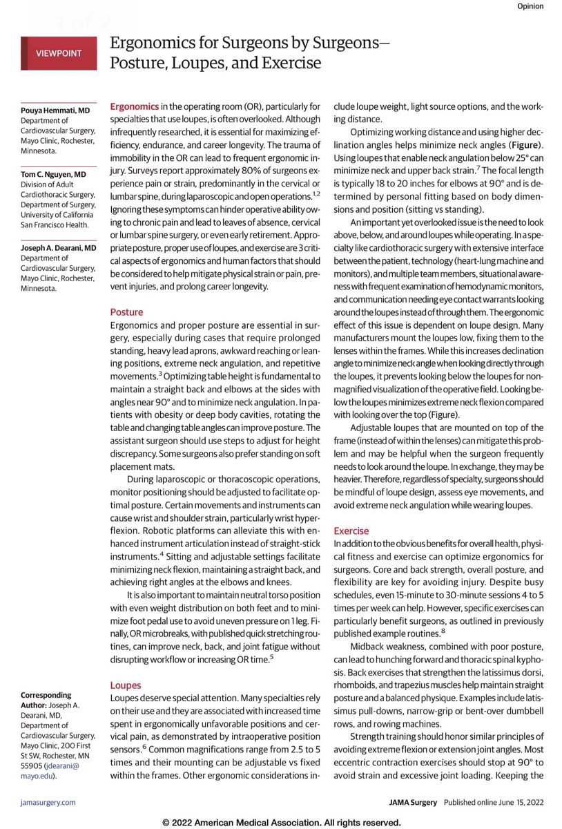 IntegrativeUrol's tweet photo. Two nice papers for urologists on surgical ergonomics &amp; all my #weekendwarriors 

Exercise 
Core!
Loupes 
@MaleHealthDoc @AshTewariMD @MSUroRes https://t.co/CL1nmYVZVx