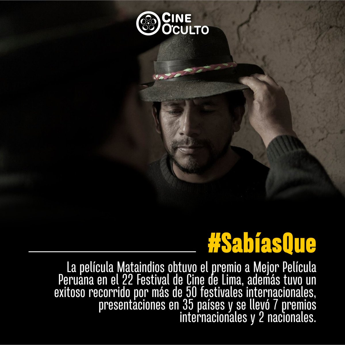 cine_oculto's tweet photo. ¿#SabíasQue la película @mataindios obtuvo el premio a la Mejor Película Peruana en el 22 Festival de Cine de Lima?
Este jueves 14 se estrena en salas de Lima y provincias. Es tu oportunidad para demostrar que realmente apoyas al cine peruano.
#mataindios #cineperuano https://t.co/t0I733bGFz