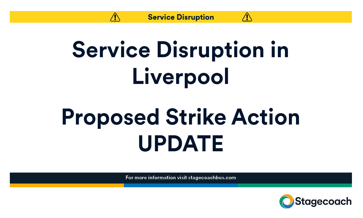 StagecoachMCSL's tweet photo. ⚠️Strike Action in Liverpool  - UPDATE
Proposed industrial action taking place on Friday 15th &amp; Monday 18th July Cancelled.
Full details here...https://t.co/a8mpuG2gwt
@Merseytravel https://t.co/4UkTCnUuox
