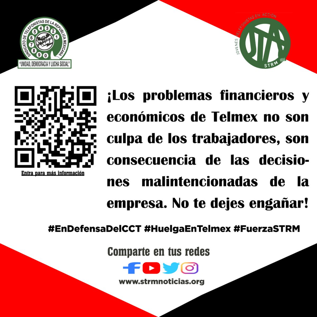 SuliamG's tweet photo. #EnDefensaDelCCT
#HuelgaEnTelmex 
#FuerzaSTRM
#OrgullosamemteTelefonista
#PorAmorAMexico
@Telefonistas 
@STRMnoticias 
@STRMSecc18 
@lopezobrador_ 
@LuisaAlcalde https://t.co/HI47nlDH4b